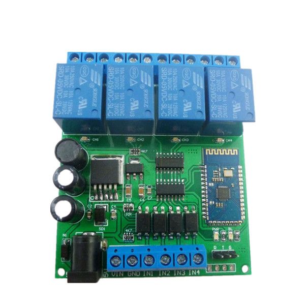 Circuitos integrados DC 5V 9V 12V 24V 4CH etooth Relay Aplicación de Android Controlador remoto inalámbrico para Smart Home Motor LED Sistema de control de acceso al automóvil