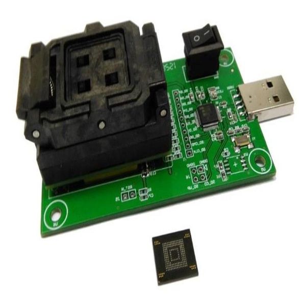 Circuitos integrados Zócalo eMMC con tamaño USB 115x13_05 mm nand flash para pruebas BGA 169 y BGA 153 Clamshell Ciagw