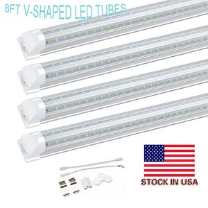 Lampe fluorescente T8 intégrée, Tube LED en forme de V, 4 pieds, 5 pieds, 6 pieds, 8 pieds, 8 pieds, AC100-305V