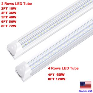 8ft LED Shop Luminaire T8 Linkable 4ft 5ft 6ft 8 Pieds LED Tube Lumières V Forme LED Lampe Luminaires 120W AC85-277V Pour L'éclairage De Garage D'entrepôt