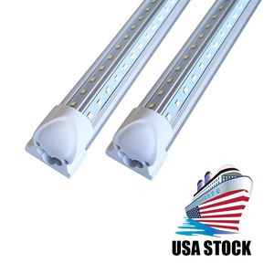 Geïntegreerde T8 Fluorescentielamp 4FT 5FT 6FT 8FT 8 VOETEN LED BUIS LICHT V Vormverlichting Fixtures 100W 72W 2 Rijen AC85-277V Ultra Bright Cold White Shop Lights