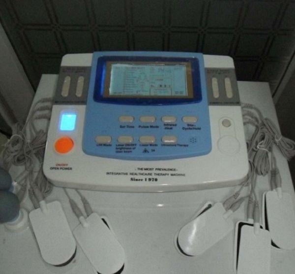 Ultrasonido integrado TENS Equipo de fisioterapia con calefacción Fitness Body Slimming Massager EA-VF29 RÁPIDO envío gratis