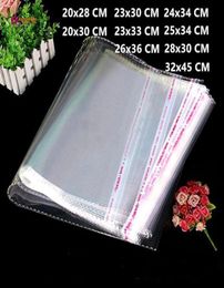 Intégrité 120250pcs Diverses grandes tailles OPP Poly Cuisinage Cookie Emballage Sacs d'emballage refermables Clear Auto Adhesive Plastic Bag283735627