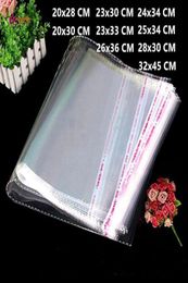Intégrité 120250pcs Diverses grandes tailles OPP Poly Cuisinage Cookie Emballage Sacs d'emballage refermables Clear Auto Adhesive Plastic Bag282676068