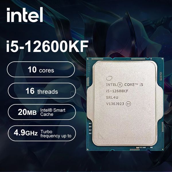 Processeur de jeu Intel Core i512600KF i5 12600KF 37 GHz, 10 cœurs, 16 threads, 10nm L320M, 125W, LGA 1700, DDR4, 240123