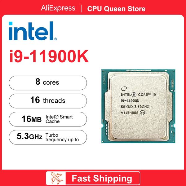 Processeur de jeu Intel Core i911900K i9 11900K 35 GHz, 8 cœurs, 16 threads, 11e DDR4, 16 mo, 125 W, LGA 1200, 240123