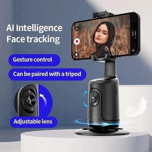 Intellite Ai mini selfie bâton de suivi automatique Shooting Rotation 360 degrés Intelligent Suivre le support de téléphone en direct Gimbals 240422