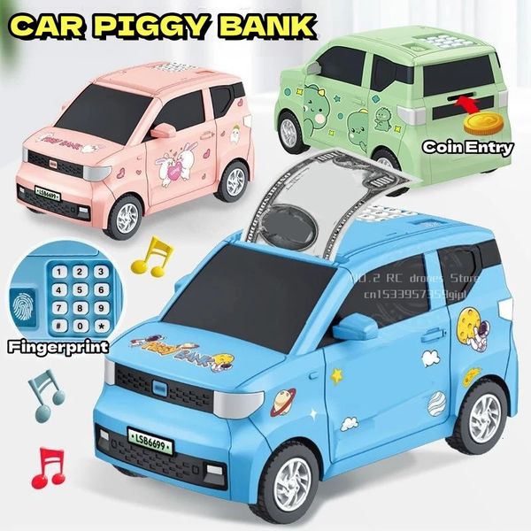 Intelligence Cash Box Piggy Bank Money Car empreinte ATM pour enfants pour enfants Digital Coins Mini Sauvegarde Sédite Toy Kid Gift 240422