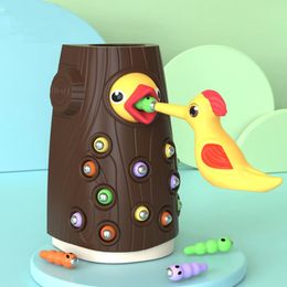 Intelligentie Ontwikkeling van Specht Insectenvangend Spel Speelgoed Vroeg Onderwijs Magnetisch Vissen Speelgoed voor Kinderen Kinderen Geschenken 231227