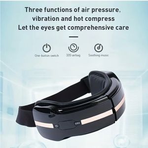 Massageur des yeux de l'intelligence - Migraine Relief, chaleur et thérapie par la vibration Musique Bluetooth, 5 modes - Rehancessleep, réduit l'inconfort des yeux