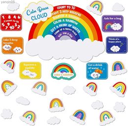 Intelligentie Tatuo 69-delige mini-prikbordset met Tame Tantrums en Manage Meltdowns Poster Rainbow Cutouts Calm Down Cloud Klaslokaaldecoratie voor kinderen 23830