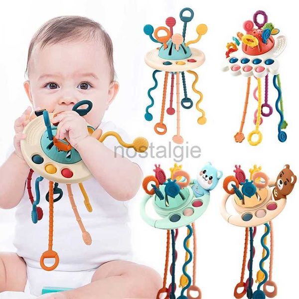 Jouets d'intelligence bébé Montessori jouets tirer chaîne sensorielle 6 12 mois Silicone développer activité de dentition pour enfants éducatifs 24327