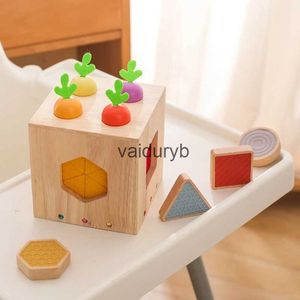 Jouets d'intelligence bébé en bois Silicone tactile radis blocs boîte jouets reconnaissance des couleurs jeu de simulation amovible exercice mains compétences Montessori Toysvaiduryb