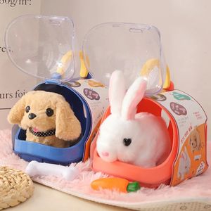 Jouets d'intelligence Enfants semblant jouer ensemble de soins pour animaux de compagnie Simulation électrique en peluche chien chat lapin jouet marche aboiement jouets éducatifs pour les filles 230928