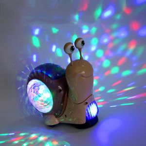 Jouets d'intelligence Jouet de bébé d'escargot rampant avec de la musique LED allument des enfants électriques pour animaux de compagnie musicaux interactifs danse de marche pour enfant 230911