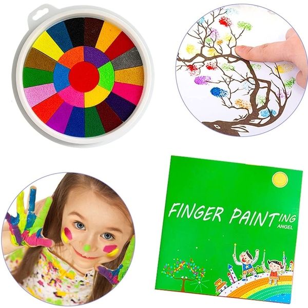 Juguetes de inteligencia Kit de pintura de dedos creativo con libro Pintura lavable no tóxica Pinturas para niños Suministros para niños pequeños Niños 230621