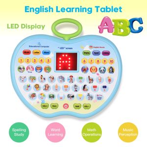 Intelligence Toys Early Educational Toy Learning Tablet Toddler Computer met LED -scherm Display 8 Modi cadeau voor leeftijd 3 6 Kids S 230105