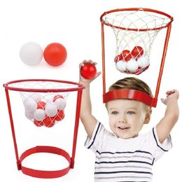 Intelligentiespeelgoed Head Hoop Basketbal Party Game voor kinderen en volwassenen Carnaval Verstelbare Basket Net Hoofdband met 20 Ballen Part 230711