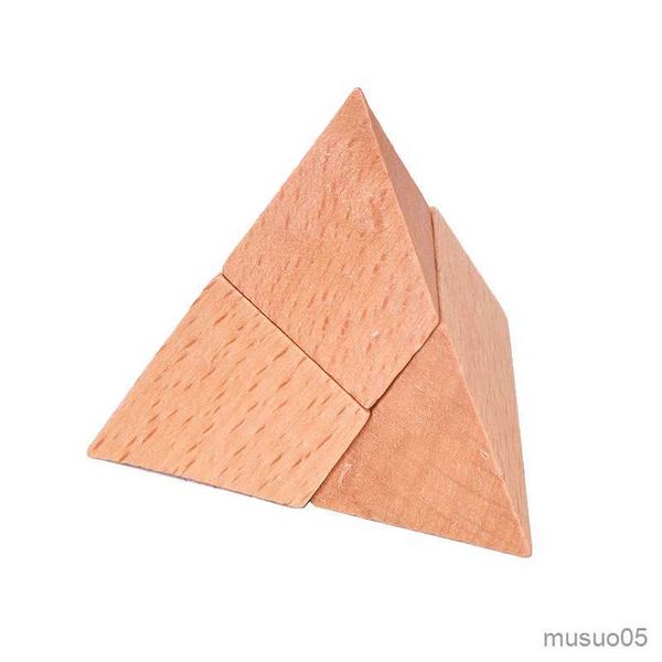 Juguetes de inteligencia IQ Brain Teaser Pyramid Kong Ming Lock Lu Ban Lock Juego de rompecabezas de enclavamiento de madera Juguetes clásicos para adultos Niños