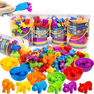 Intelligence toys Kids Matching Game Learn Educational Toys Animal Cognition Rainbow Sort Fine Motor Training Montessori Sensory Puzzle Toy Gifts 230713