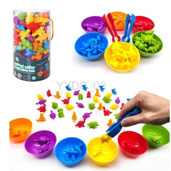 Juguetes de inteligencia Niños Montessori Contando Oso Juegos de Clasificación a Juego Cognición Animal Entrenamiento de Color Arco Iris Motor Fino con Tazas Apilables Toyszln231223