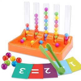Intelligentiespeelgoed Kinderen Montessori Regenboogballen Sorteren Educatief speelgoed Reageerbuis Matching Game Nummer Kleur Wiskunde Peuter Leren Leermiddelen 231218