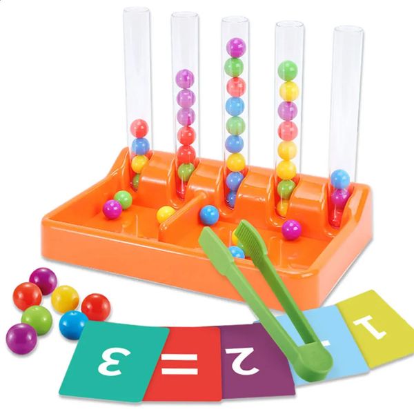 Jouets d'intelligence enfants Montessori arc-en-ciel balles tri jouets éducatifs tube à essai correspondant jeu numéro couleur mathématiques enfant en bas âge apprentissage aides pédagogiques 231218