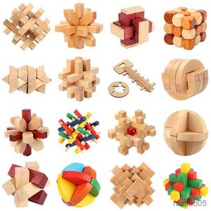 Jouets d'intelligence Kong Ming Luban Serrure Jouet Traditionnel Chinois Puzzles En Bois Uniques Cube En Bois Intellectuel Classique Jouet Éducatif