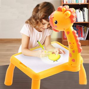 Intelligentie speelgoed Mini LED-projector Tekentafel Kunsttafel Kinderen Schilderen Baby Leren Tekenen Verf Gereedschap Kinderen Educatief speelgoed 231031