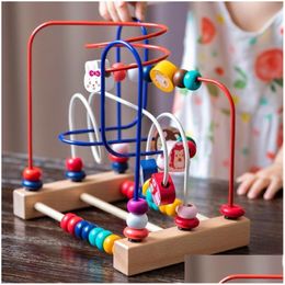 Jouets d'intelligence Montessori bébé rouleau en bois ER labyrinthe de perles enfant en bas âge apprentissage éducatif Puzzle jouet mathématique pour enfants 1 2 3 oui Dhkbi