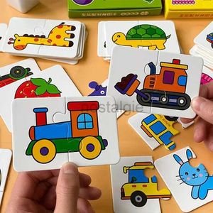 Juguetes de inteligencia Montessori Desarrollo infantil Rompecabezas Juguetes Tarjetas planas para niños pequeños Objetos a juego Rompecabezas de doble cara Juguete de educación temprana 24327