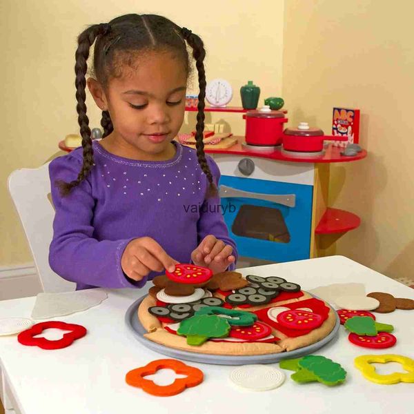 Jouets d'intelligence Montessori Pizza ensemble de jouets feutre Simulation scène alimentaire activité de narration pour les tout-petits jouet sensoriel éducatif précoce vaiduryb