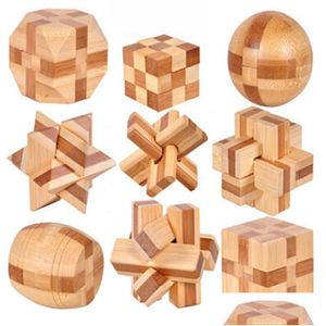 Intelligentie Speelgoed Nieuw Ontwerp Iq Brain Teaser Kong Ming Lock 3D Houten In elkaar grijpende Burr Puzzels Spel Speelgoed Voor Adts Kids11 Drop Delivery Dhyfx