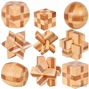 Jouets d'intelligence Nouveau Design Taille Grand Petit IQ Casse-tête Bambou Kong Ming Serrure En Bois Interverrouillage Puzzles Jeu Jouet Pour Adultes Enfants