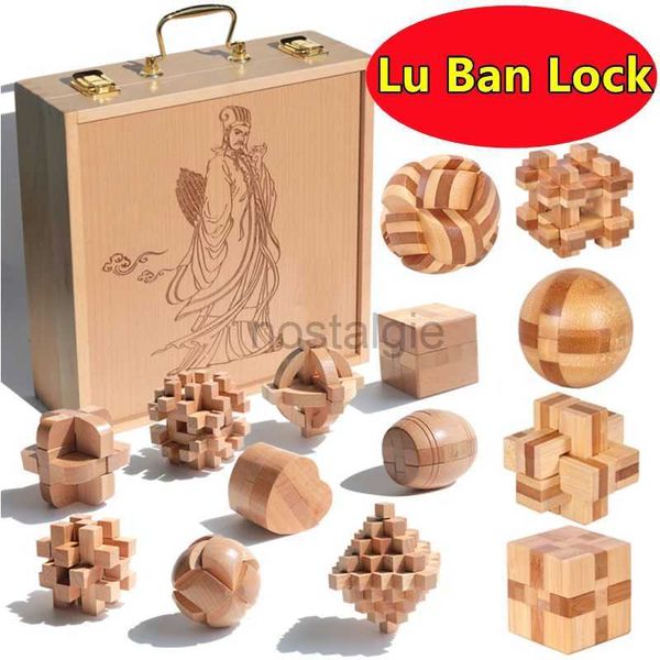 Jouets intelligents Nouveau bois Kong Ming Lock Lu Ban IQ casse-tête jouet éducatif enfants Montessori 3D Puzzles jeu débloquer jouets enfant adulte 24327