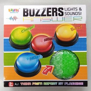 Jouets d'intelligence jouet éducatif en plastique pour la compétition de jeu familial quiz buzzers lumières et sons 4pcs bouton buzzer 230714