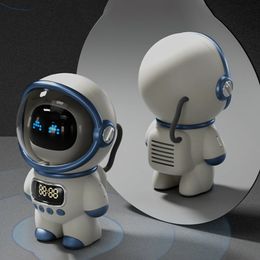 Intelligente Astronaut Bluetooth-luidspreker Creatieve digitale slimme wekker FM-radio Elektronisch Slapen Nachtlampje Tafelklok Creatief cadeau