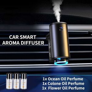 Diffuseur d'air de voiture intelligent Aroma Auto Air Vent Humidificateur Brouillard Huile de grain de bois Aromathérapie Désodorisant de voiture Parfum Parfum L230523