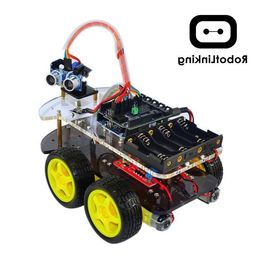 Intelligent Car Learning Suite Robot Control inalámbrico de tortuga inteligente basado en Arduino Robot Kit de montaje de coche Envío gratis Wcheo