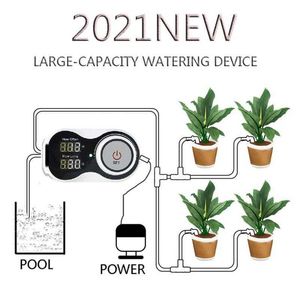 Système d'irrigation goutte à goutte intelligent ensemble pompe à eau dispositif d'arrosage automatique minuterie jardin Kit d'arrosage automatique pour en pot 210610
