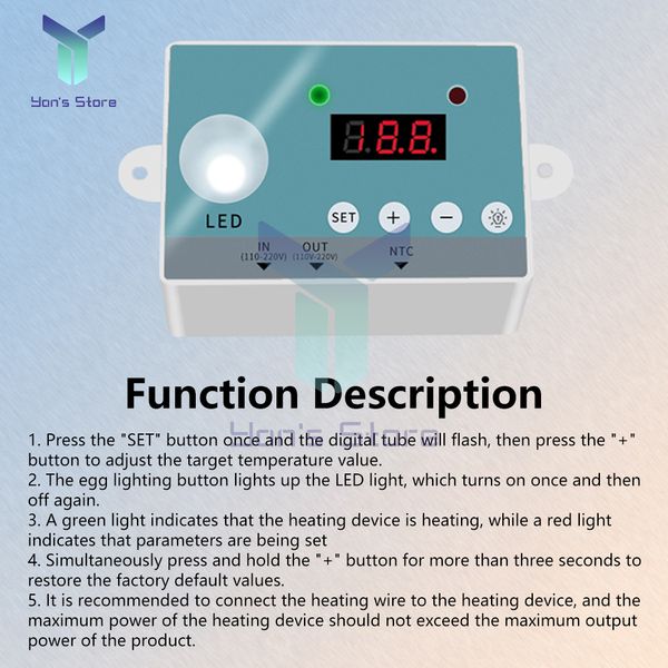 Controlador de temperatura de temperatura inteligente Módulo Digital Módulo Contintor de control de temperatura Micro Incubador Conjunto de bricolaje