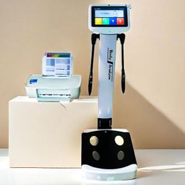 Analizador inteligente de composición del cuerpo humano Báscula digital LCD y analizador corporal con impresora herramienta imprescindible para entrenamiento de salud, salones de belleza y gimnasios