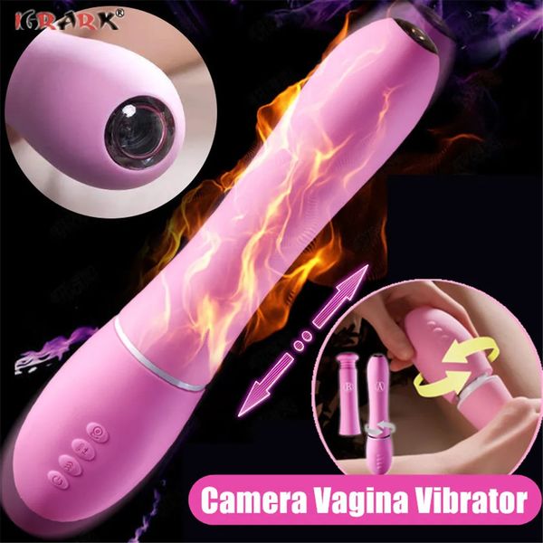 Coño inteligente Cámara anal Vibrador de vagina femenina Control de aplicación móvil Calefacción Masaje Taza de masturbación Juguete sexual para adultos para mujeres 240126