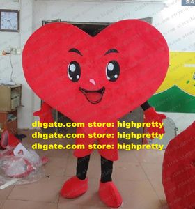 Costume de mascotte du cœur rouge intelligent Masotte Mastret Adulte Big Eyes Souriant Face Petits yeux n ° 9383