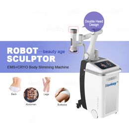 Robot intelligent Ems Énergie électromagnétique focalisée de haute intensité Traitement amincissant Stimulation musculaire Ems Cryothérapie Technologie de refroidissement Gel Réduction des graisses