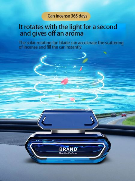 Parfum de voiture solaire rotatif Intelligent, décoration de siège, ventilateur d'air d'aromathérapie, parfum d'huile essentielle 240307