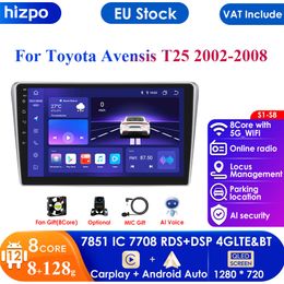 Écran Intelligent 2din Android autoradio lecteur vidéo multimédia pour Toyota Avensis T25 2002- 2008 GPS Navi Carplay Auto 4G RDS