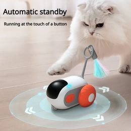 Voiture de sport intelligente jouets pour chats télécommande jouet électrique voiture chats chiens jouets auto ennui souris Teaser chat bâton fournitures pour animaux de compagnie 240226