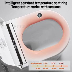 Intelligente toiletstoel Cover Smart Toilet Lid Elektronische verwarming Schone drogen Night Light Digitale display afstandsbediening voor WC