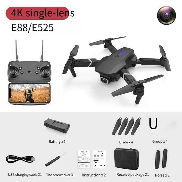 Aeronave UAV inteligente LS-E525 Drone 4K HD Mini Drones Eléctricos de control remoto Wifi 1080p Transmisión en tiempo real FoldA 9882